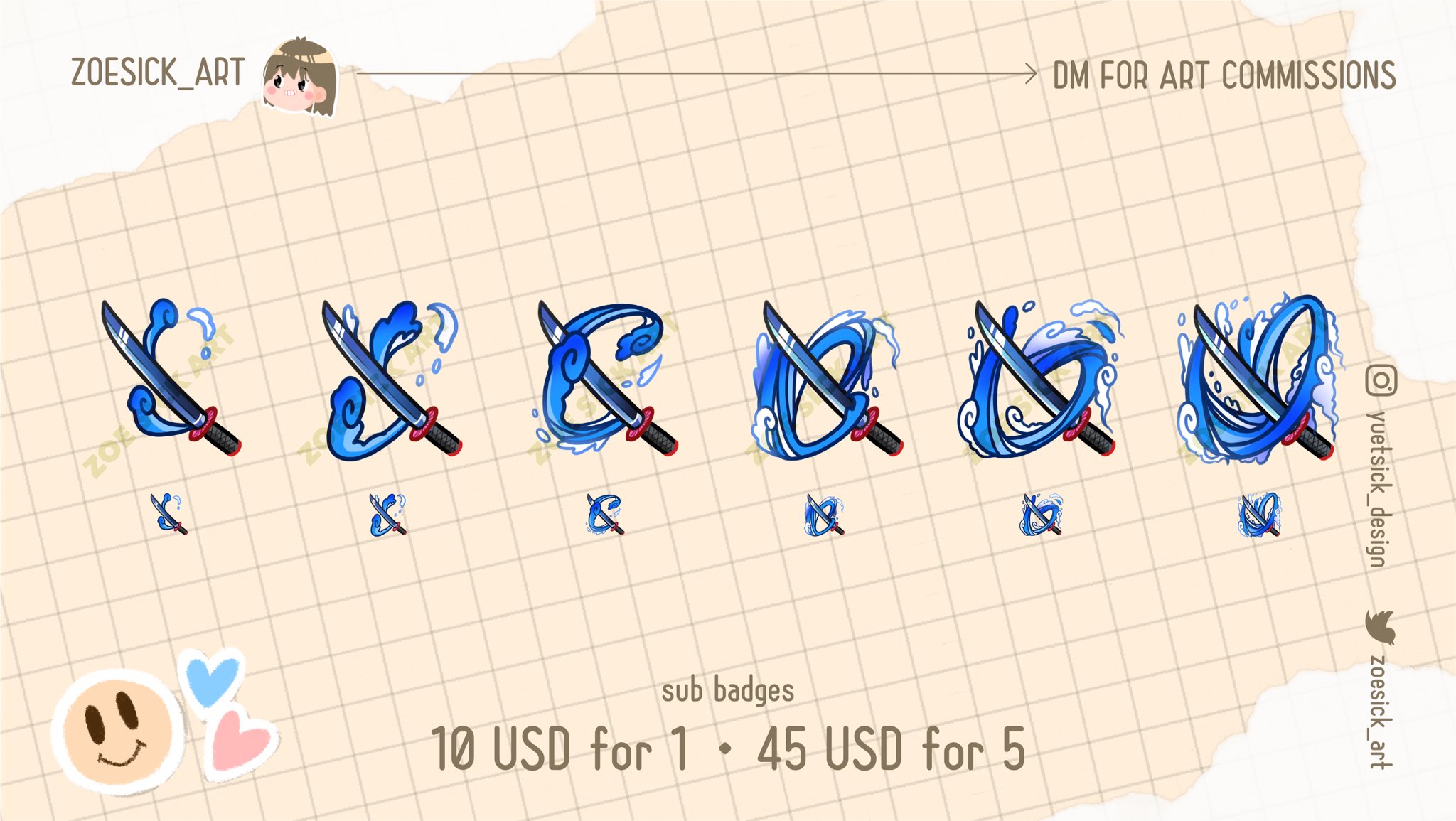 Custom I will create exclusive anime twitch emotes and sub badges Art  Commission  Sketchmob