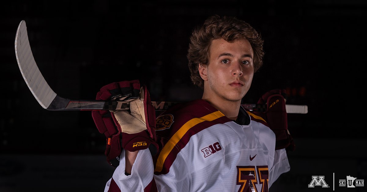 GopherHockey's tweet photo. Brock Faber's 5️⃣ assists last night...

〽️ Tied the #Gophers single-game record (12th time in 'U' history) 

〽️ Tied the @NCAAIceHockey tournament single-game record (5th time in history) https://t.co/Lo6dyCsnHT