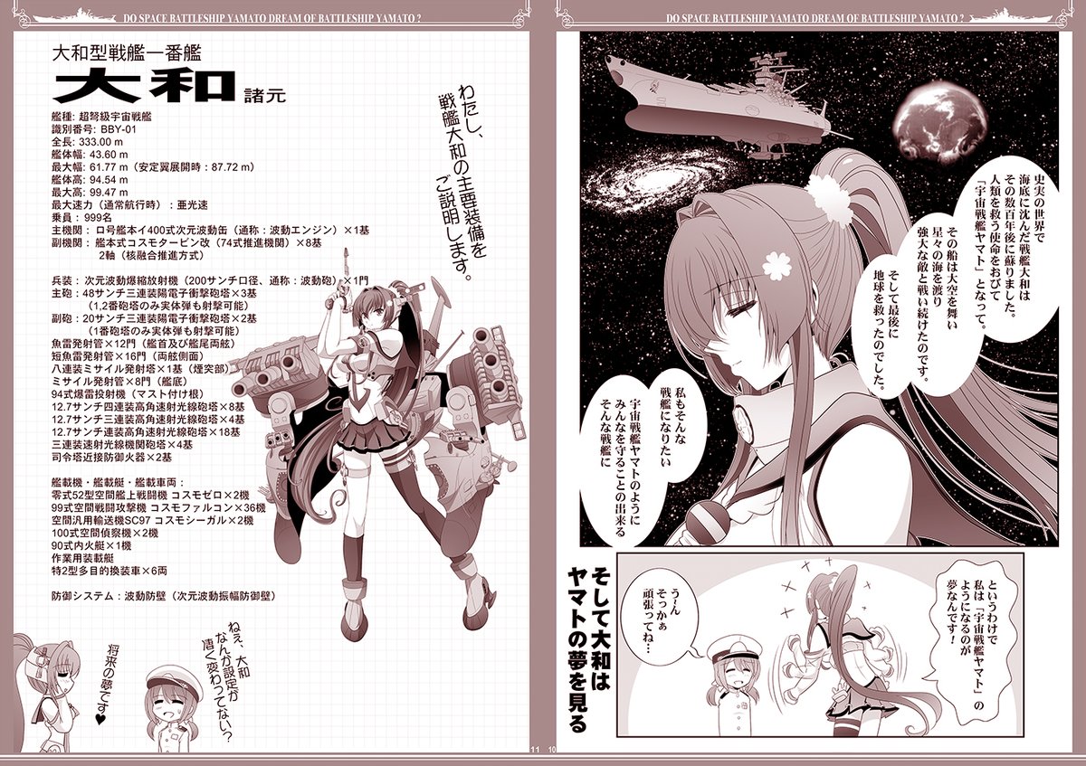 ✿美術部 電子書籍情報✿
【戦艦大和は宇宙戦艦ヤマトの夢を見るか?】
夢とロマンと笑いと愛を散りばめた、宇宙戦艦ヤマトに憧れた艦娘大和のSF超ド級大スペクタクル巨篇。
#戦艦大和 #宇宙戦艦ヤマト #艦これ
<DLsite https://t.co/rRKxxZer05 