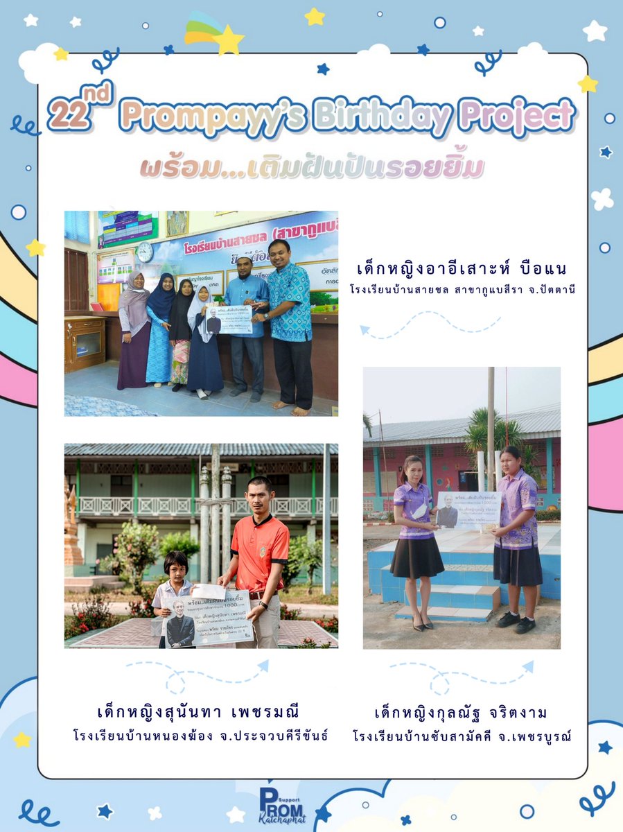 SupportProm's tweet photo. โปรเจคเล็กๆที่สร้างรอยยิ้มที่ยิ่งใหญ่ให้กับใครหลายๆคน ทางบ้านขอมอบสิ่งนี้ให้เป็นอีกหนึ่งเรื่องราวดีๆในวันเกิดครบ 22 ปีของน้องพร้อม โปรเจคนี้จะเกิดขึ้นไม่ได้เลยถ้าขาดความรัก ขาดกำลังใจและแรงส���ับสนุน ขอ��อบคุณทุกคนที่เข้ามาเป็นส่วนนึงในโปรเจคนี้นะคะ #พร้อมเติมฝันปันรอยยิ้ม #prompayy https://t.co/hmRPn2bEEy