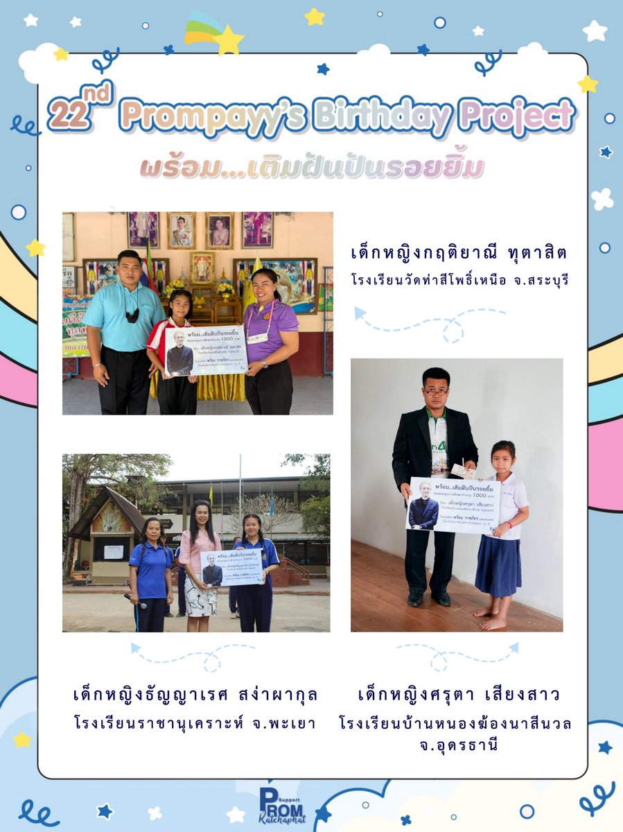 SupportProm's tweet photo. โปรเจคเล็กๆที่สร้างรอยยิ้มที่ยิ่งใหญ่ให้กับใครหลายๆคน ทางบ้านขอมอบสิ่งนี้ให้เป็นอีกหนึ่งเรื่องราวดีๆในวันเกิดครบ 22 ปีของน้องพร้อม โปรเจคนี้จะเกิดขึ้นไม่ได้เลยถ้าขาดความรัก ขาดกำลังใจและแรงส���ับสนุน ขอ��อบคุณทุกคนที่เข้ามาเป็นส่วนนึงในโปรเจคนี้นะคะ #พร้อมเติมฝันปันรอยยิ้ม #prompayy https://t.co/hmRPn2bEEy