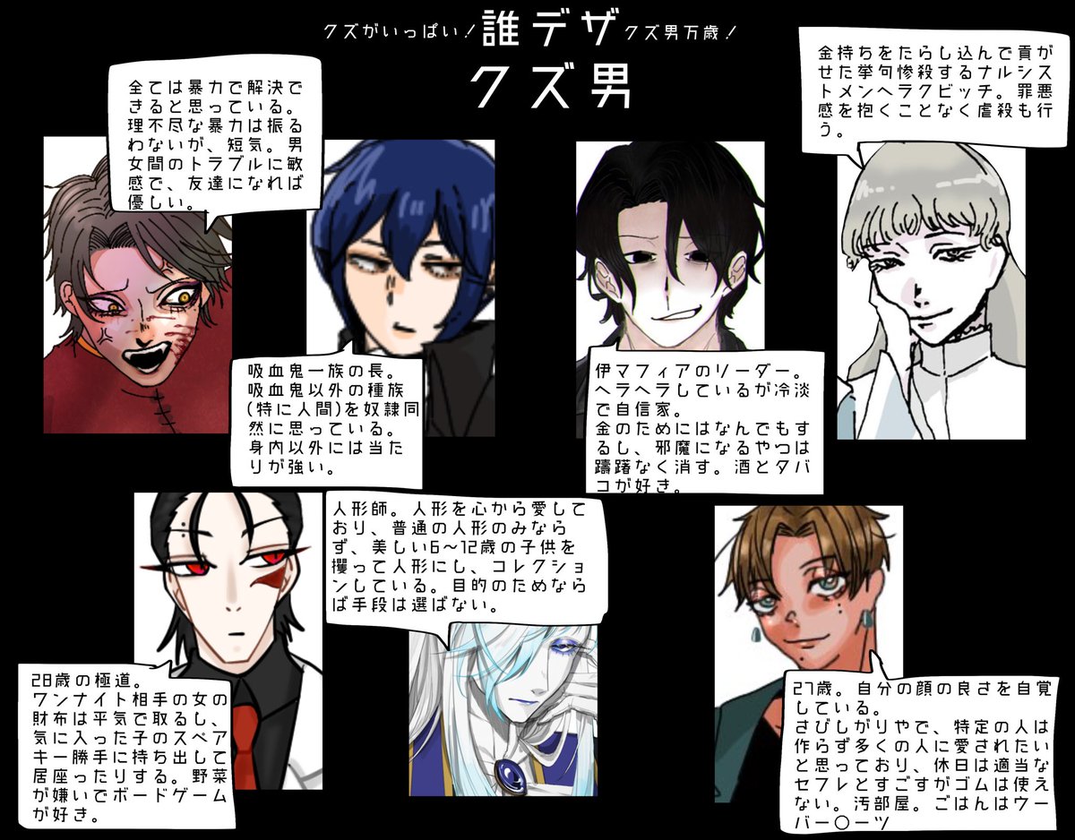 تويتر 魔裁さと على تويتر イチタさん Ichita Or 主催のクズ男キャラデザゲームに参加しました 私のキャラデザはどれでしょう アンケート下につなげます 1番のイラスト担当しました T Co Eljounhrdl تويتر 魔裁さと على تويتر イチタさん Ichita Or 主催のクズ男キャラデザゲームに参加しました 私のキャラデザはどれでしょう アンケート下につなげます 1番のイラスト担当しました T Co Eljounhrdl