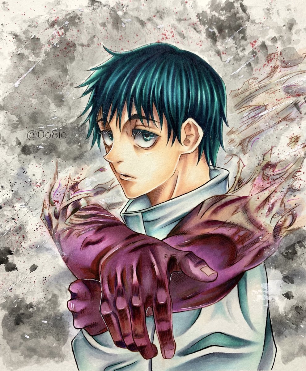 Mamu ろんぴちゃんのために全力で描きました 右の薄いのは自然光 呪術廻戦 乙骨憂太 呪術廻戦0巻映画化 模写 コピック 水彩 T Co W6wbnie0bf Twitter