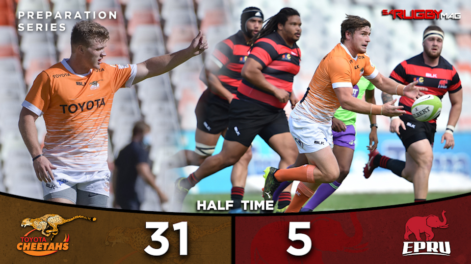 SARugbymag's tweet photo. Five first half tries for @CheetahsRugby including braces for Marcell Muller and Wilmar Arnoldi.
#CHEvEP #PreparationSeries https://t.co/DOGrnWl7Uf