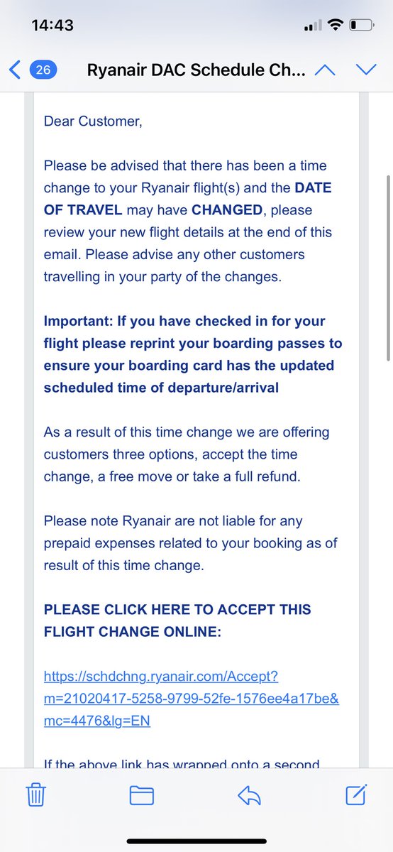 Ben_P_J's tweet photo. Hi @MartinSLewis I was hoping you could advise me. I was due to fly to Bergamo on the 8th of April with @Ryanair. They sent me an email on the 4th of February as you can see. I chose to accept the flight time change in the hope I could still go away. I spoke to 1/2 https://t.co/n76UiiCVdO