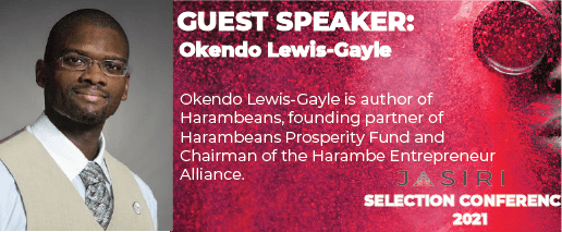 Jasiri4Africa's tweet photo. Ending the #selectionconference2021 with a bang!
We are so excited to have our last speaker, founding partner of the @harambeans - Mr Okendo Lewis-Gale for a closing inspirational talk. #jasiri4africa https://t.co/Mh1ySoilbN
