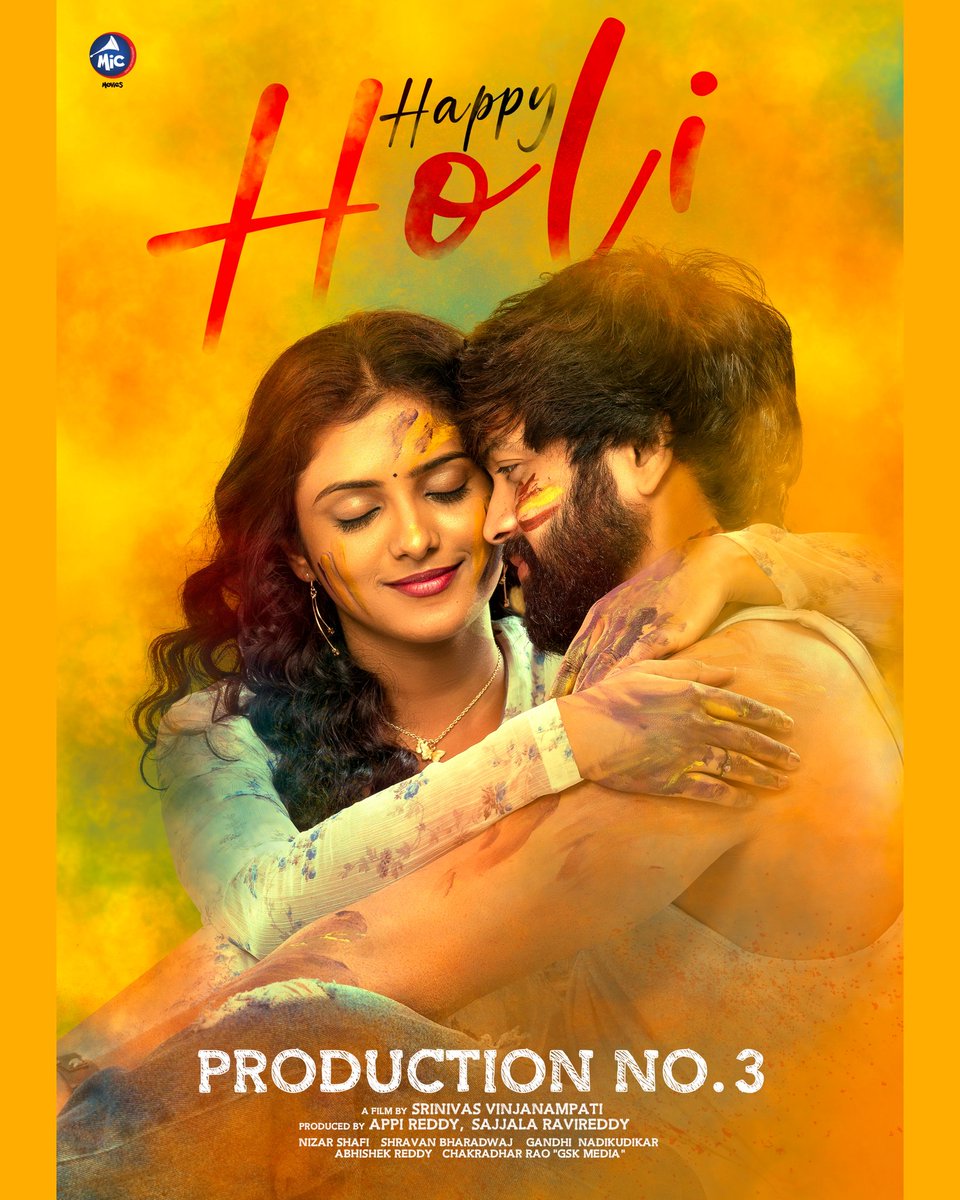 Happy Holi to all of you 
One more fanatastic , perfectly packed with visual experience , Music , Love , emotion and treat to watch story line,  first time in indian movie screens  under production from our  movie banner 
We welcome Roopa on board as female lead 
#MicMovies