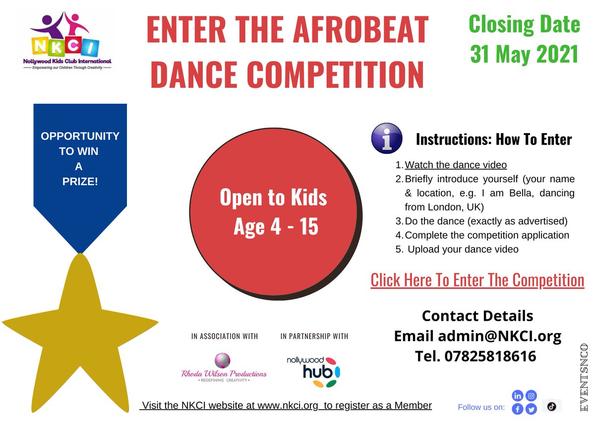 #DanceCompetition
#AfroBeat
#Dance
It is FREE enter your child into our dance competition and WIN a prize! Watch the video on our YouTube channel youtube.com/channel/UCaiBP… and send us your entry video forms.gle/ASzVDJ5b2GKhRS…