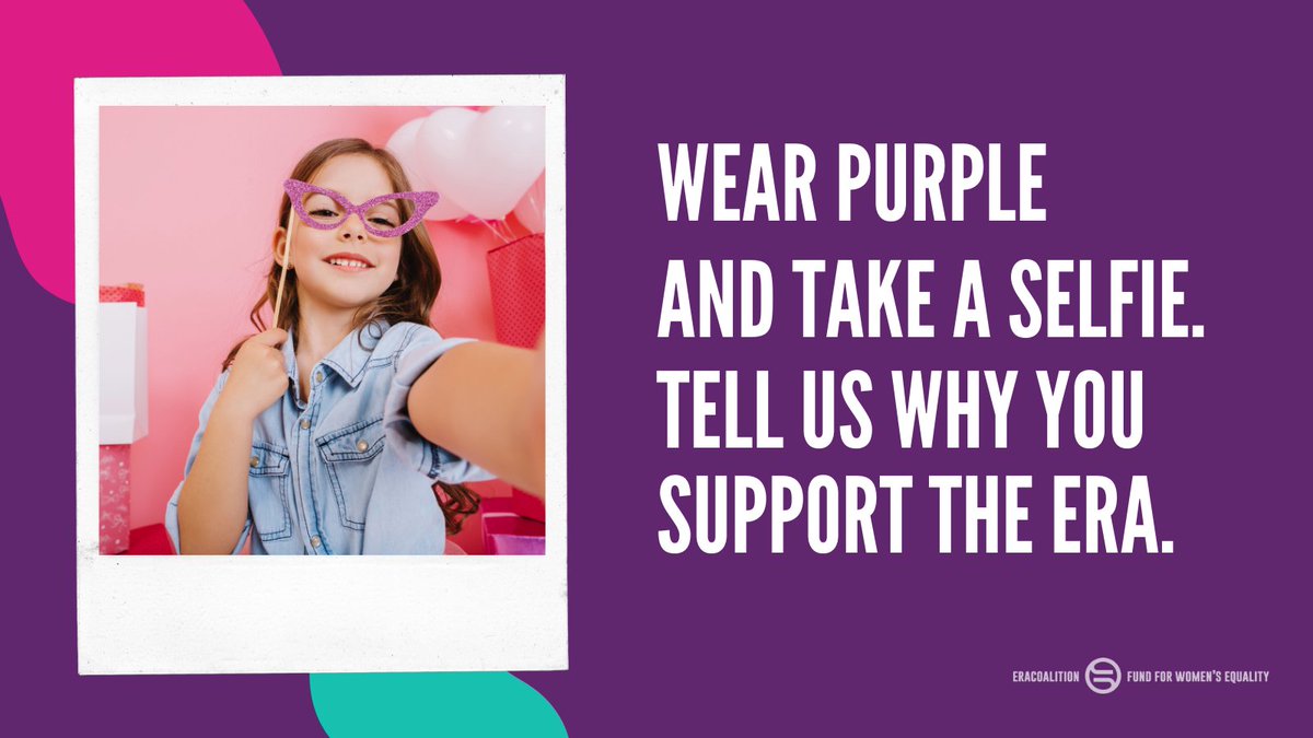 ERACoalition's tweet photo. You made it! Wear purple today and share a selfie on social media with the hashtag #28DaysforERA and tag us so we can give you a shoutout! https://t.co/WfHCm6ljOh