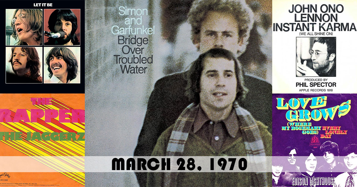 ChartsArchive's tweet photo. Here were the 10 songs on this day in 1970:
1. "Bridge Over Troubled Water" by #SimonAndGarfunkel
2. "Let It Be" by #TheBeatles
3. "Instant Karma (We All Shine On)" by #JohnLennon
4. "The Rapper" by The #Jaggerz
5. "Love Grows (Where My Rosemary Goes)" by #EdisonLighthouse https://t.co/MgrYZSZmeE