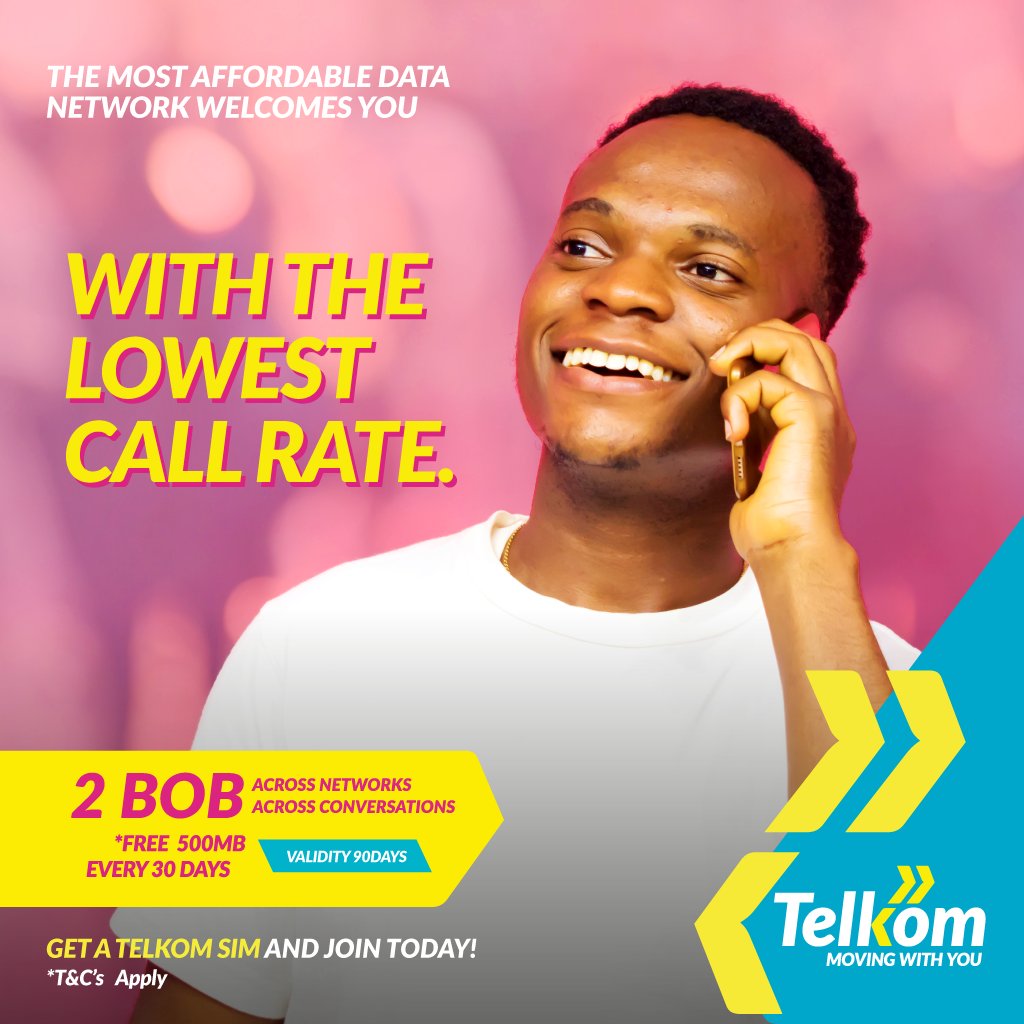 TelkomKenya's tweet photo. Story zikishika, you need a network you can rely on. Welcome to the network with the lowest call rate in the country! Get a Telkom sim card &amp; join in on the action with a FREE 500MB package to get you started. https://t.co/oewOYBxOsy