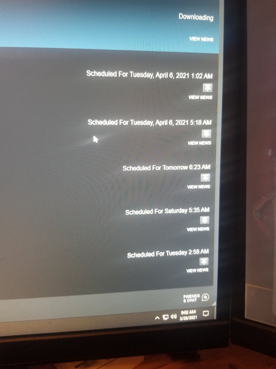 TheBehem0th's tweet photo. @Steam why does auto update schedule for weeks in advance when games are set to priority? https://t.co/xxsqdeLPBj