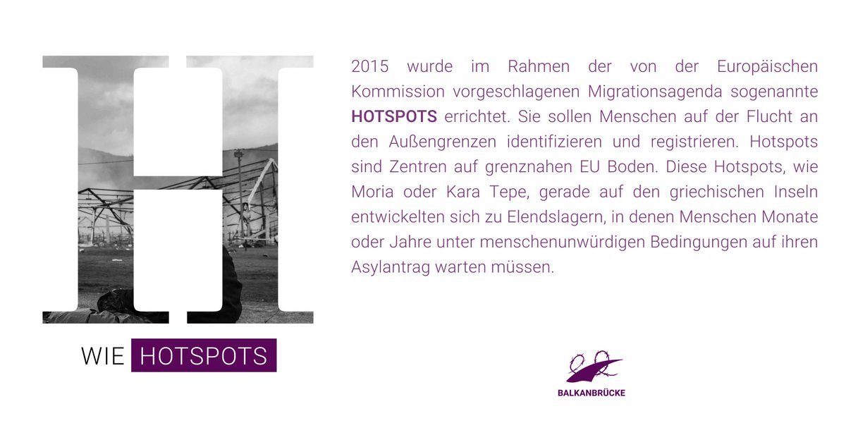 balkanbruecke's tweet photo. Es ist Sonntag:  Also Zeit für unser wöchentliches #MigrationAlphabet!

Heute mit:

H wie #Hotspots https://t.co/TfhazPBsDO