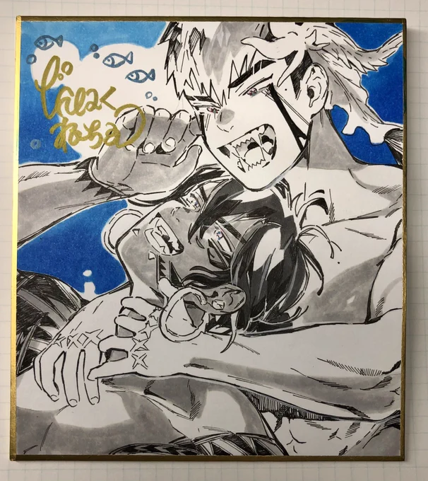 今日は色紙企画の色紙描いてた
当選された方には、また別の絵のやつが行きます(1個ずつ違う描いてるので)
お待ちくださいね🐣
#海のそこ 