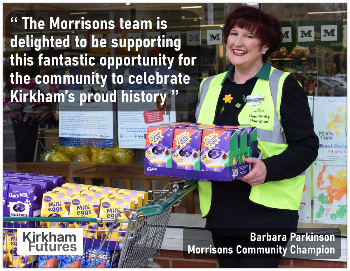 📣 WIN, WIN, WIN 📣
Take part in Kirkham's Heritage Treasure Trail this Easter - first 200 entries will win an Easter egg courtesy of Morrisons!
Full details about how to create your artwork and enter go to👉kirkhamtreasures.co.uk/get-involved/
#KirkhamTreasures #LoveKirkham <a href="/KirkhamFutures/">Kirkham Futures</a>
