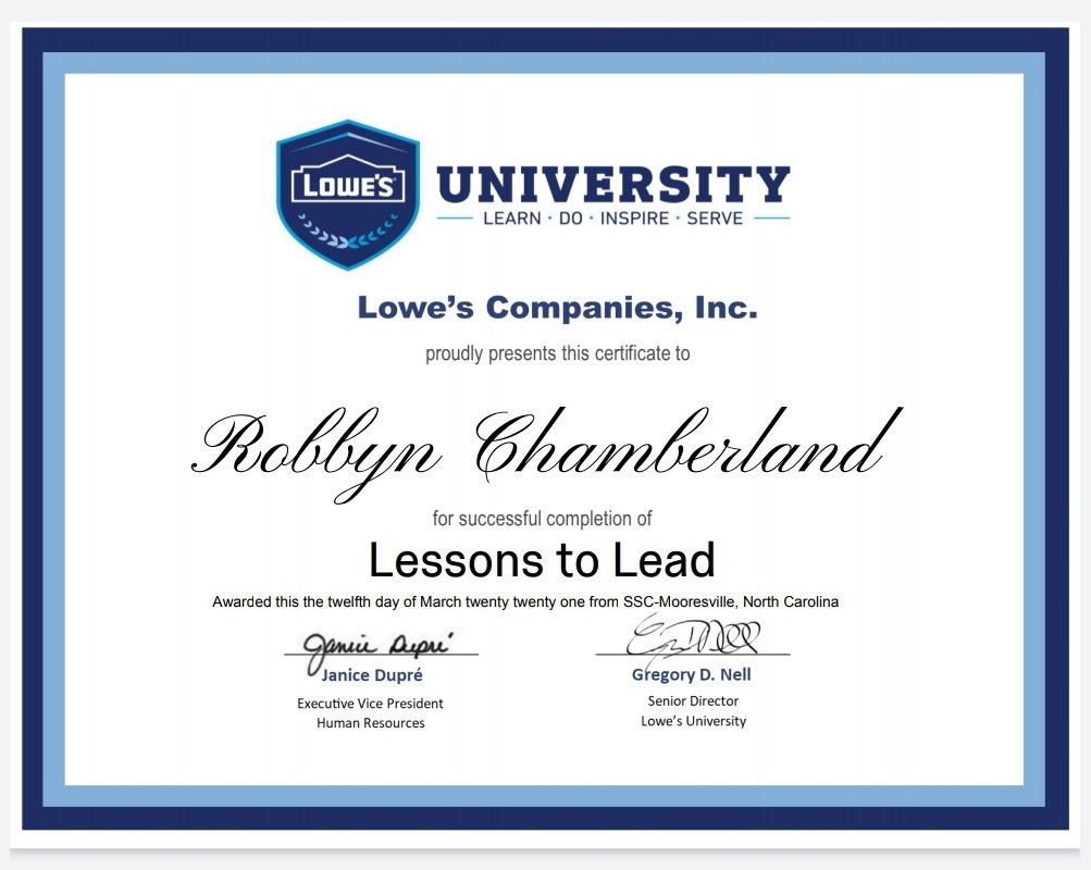 RChamberland2's tweet photo. My lessons to lead classes were 1 of the best training experiences I've ever had with Lowe's. Investing in your team to be a leader not a boss, I'm proud to be part of it! Thank you!
#neverstopimproving #allin #LowesUniversity #R18SpringHire #womeninleadership #claimyourseat https://t.co/reGzAZEQXy