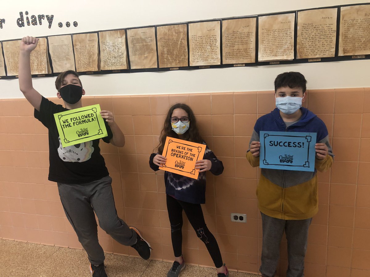 MacalusoMath's tweet photo. On Friday our 5th graders took part in a math escape room! Here are some of the escapees. #escaperoom #makemathfun #mrsmacmath @BarnumWoods https://t.co/AJmwTLEfTS