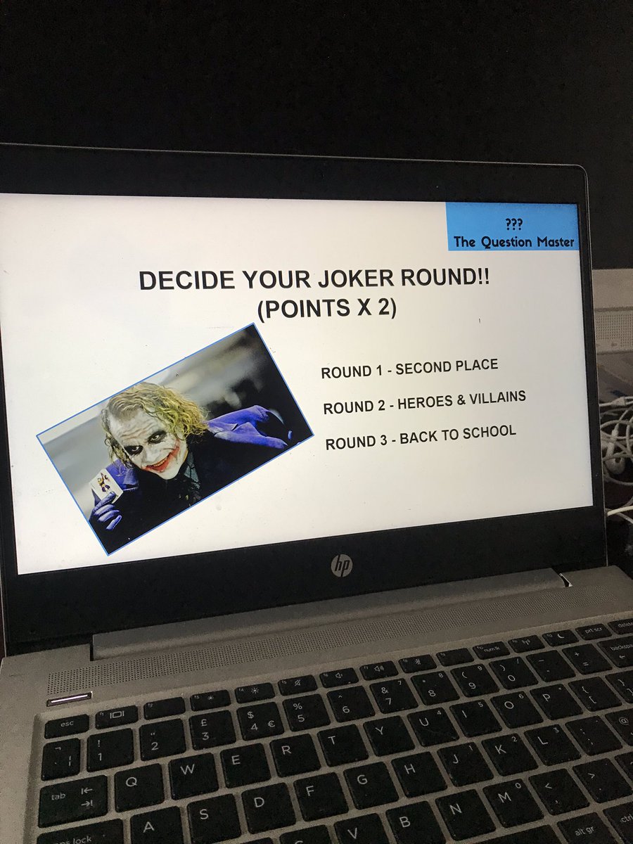 TheQ_Master's tweet photo. Fun to run a #quiz last night for @pollykennedy and her cousins. Lots of Wipeouts in final round and Polly reigned supreme! Contact me for any quizzing needs - https://t.co/Y4VMX8yN7a 
#whereanythingcanchange #virtualquiz #virtualquizzing #thequestionmaster https://t.co/YIN88ABW60