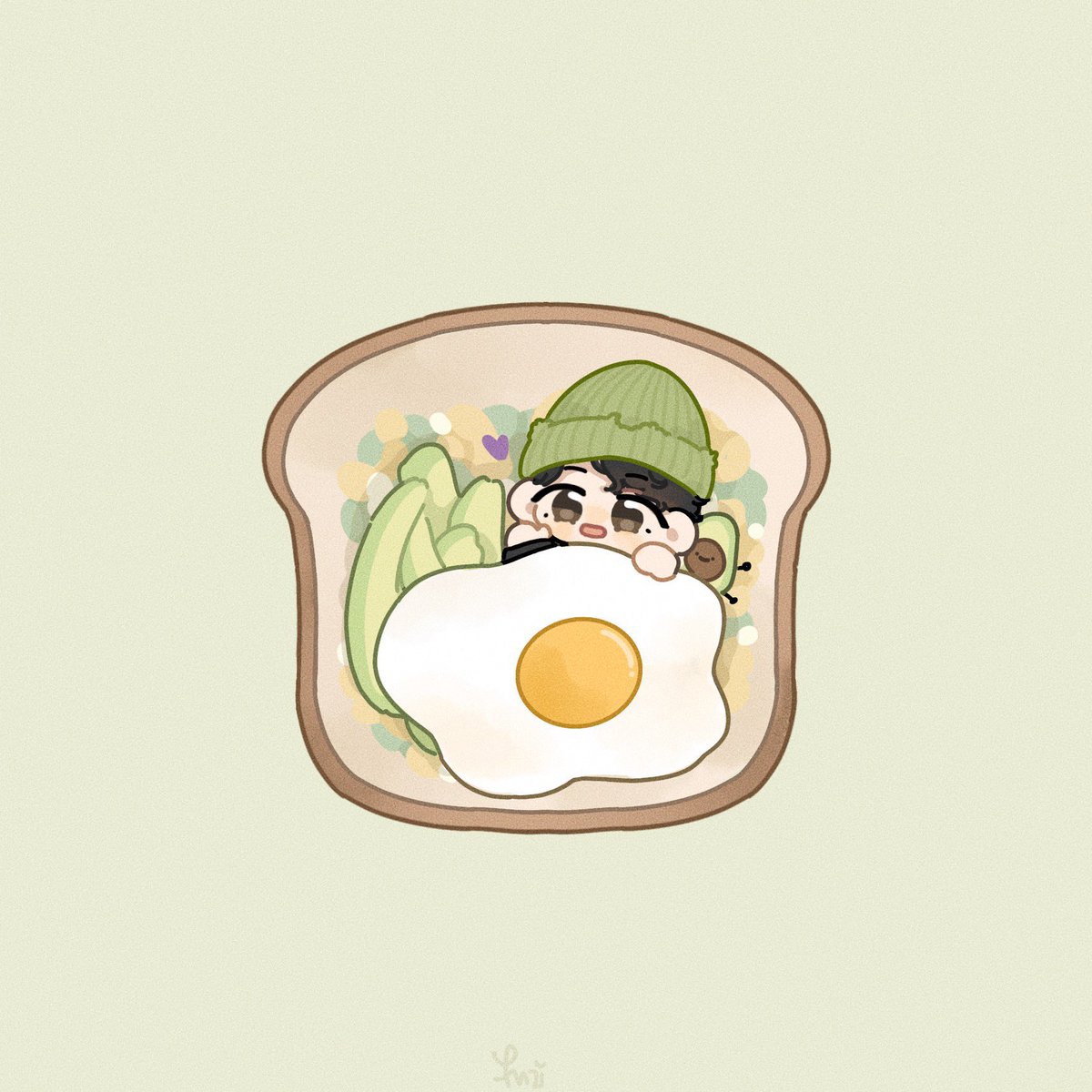 egg (food) hat 1boy fried egg food male focus black hair  illustration images