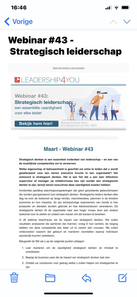 Heeft u voldoende #strategische focus? Hierbij Webinar #43 - Strategisch leiderschap: mailchi.mp/2453f174895a/w…