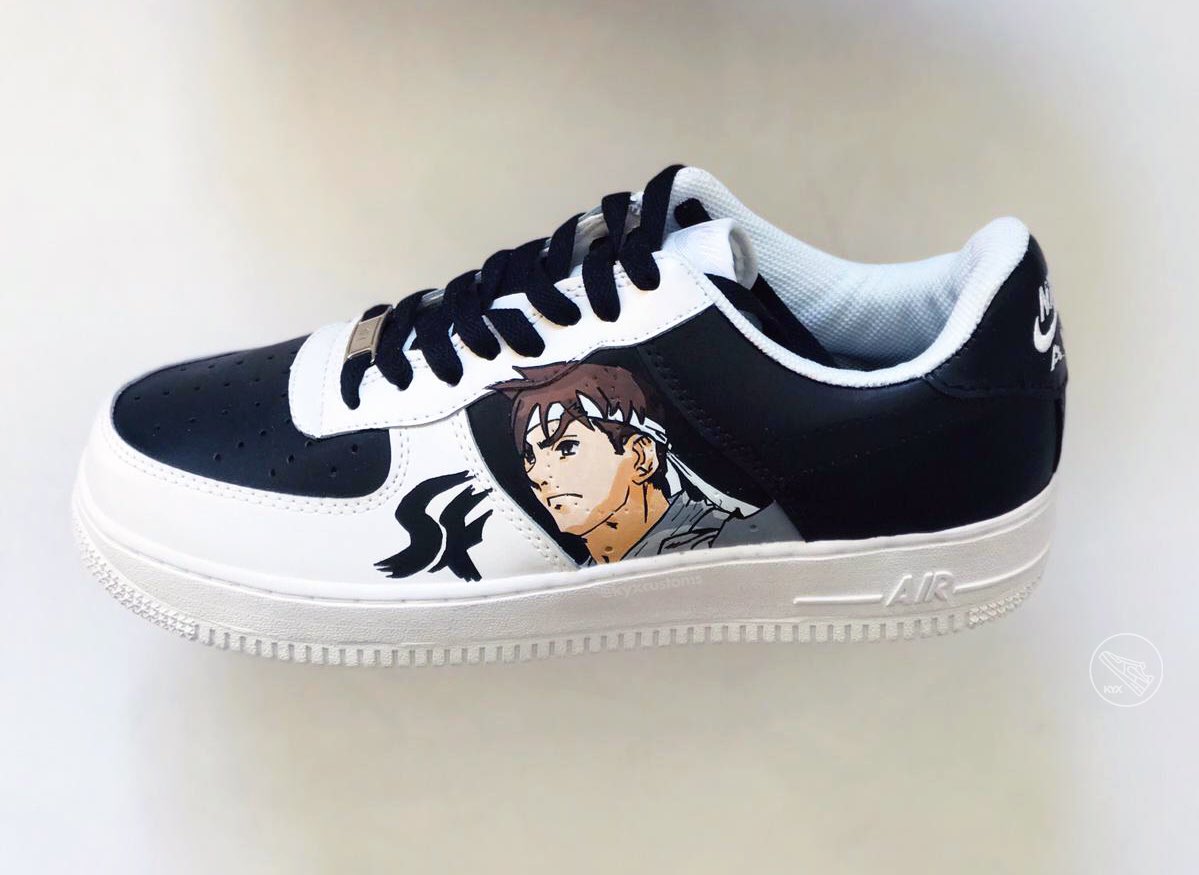 kyxcustoms's tweet photo. #StreetFighter Custom AF1 🥋🔥

#Nike #custom #customaf1 #customairforce1 #nikeairforce1 #animecustom #customshoes #customsneakers #ryu #ken #StreetFighterV #drawingwhileblack #painting #artwork #artshare https://t.co/6Z6OagZeI5