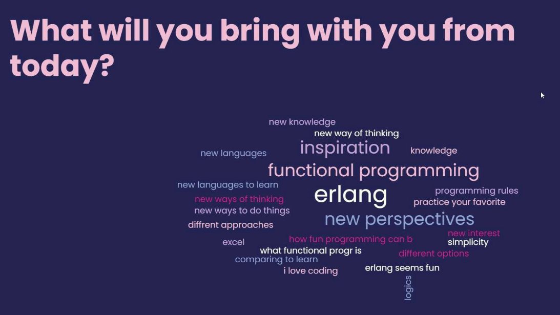 #365DaysOfCode #Java day 1⃣2⃣6⃣. A mind-blowing workshop with <a href="/PinkProgramming/">Pink Programming</a> and <a href="/b3_consulting/">B3</a> where we learned how to approach the same problem from the perspective of five programming languages. Erlang was today's star!✨Weird way of thinking, but it made me really curious.