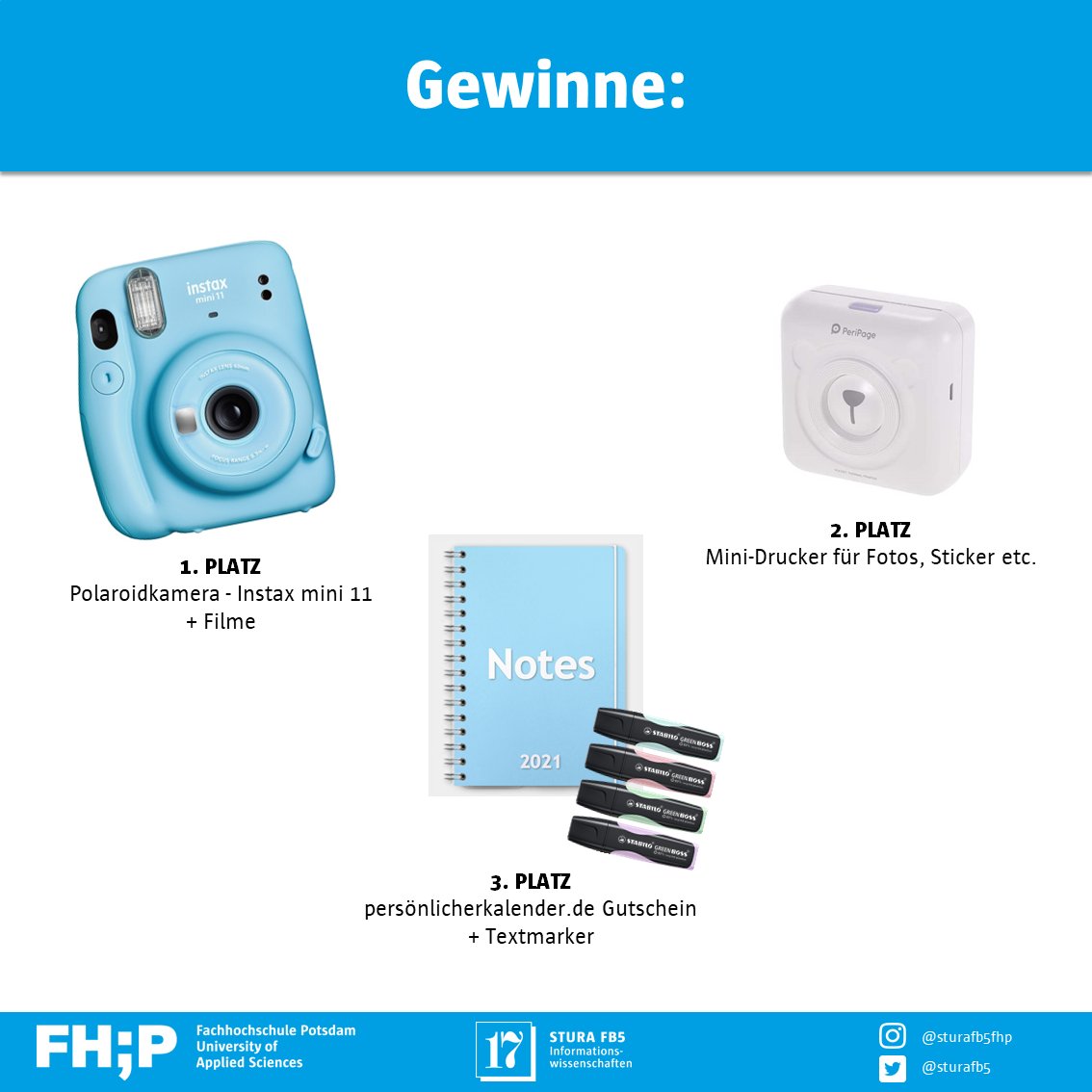sturafb5's tweet photo. Ihr habt noch 4 Tage Zeit uns ein Foto von etwas zu schicken, das euch in letzter Zeit Freude gemacht hat und habt die Chance einen dieser 3 Preise zu gewinnen! 🎉 Alle Infos dazu findet ihr auf unserer Website:
https://t.co/GvVCpVY8s1 https://t.co/y3MkS3hq1f