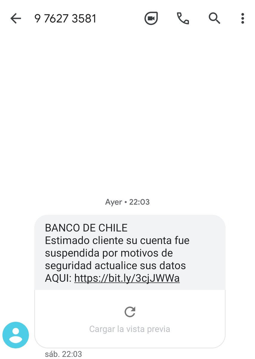 MyCRoman's tweet photo. @PDI_CHILE Buen día Señores, les cuento, he recibido mensaje de banco desde este número para actualizar datos... 9 76273581. A ver qué encuentran. Saludos. https://t.co/14VfieCHVA