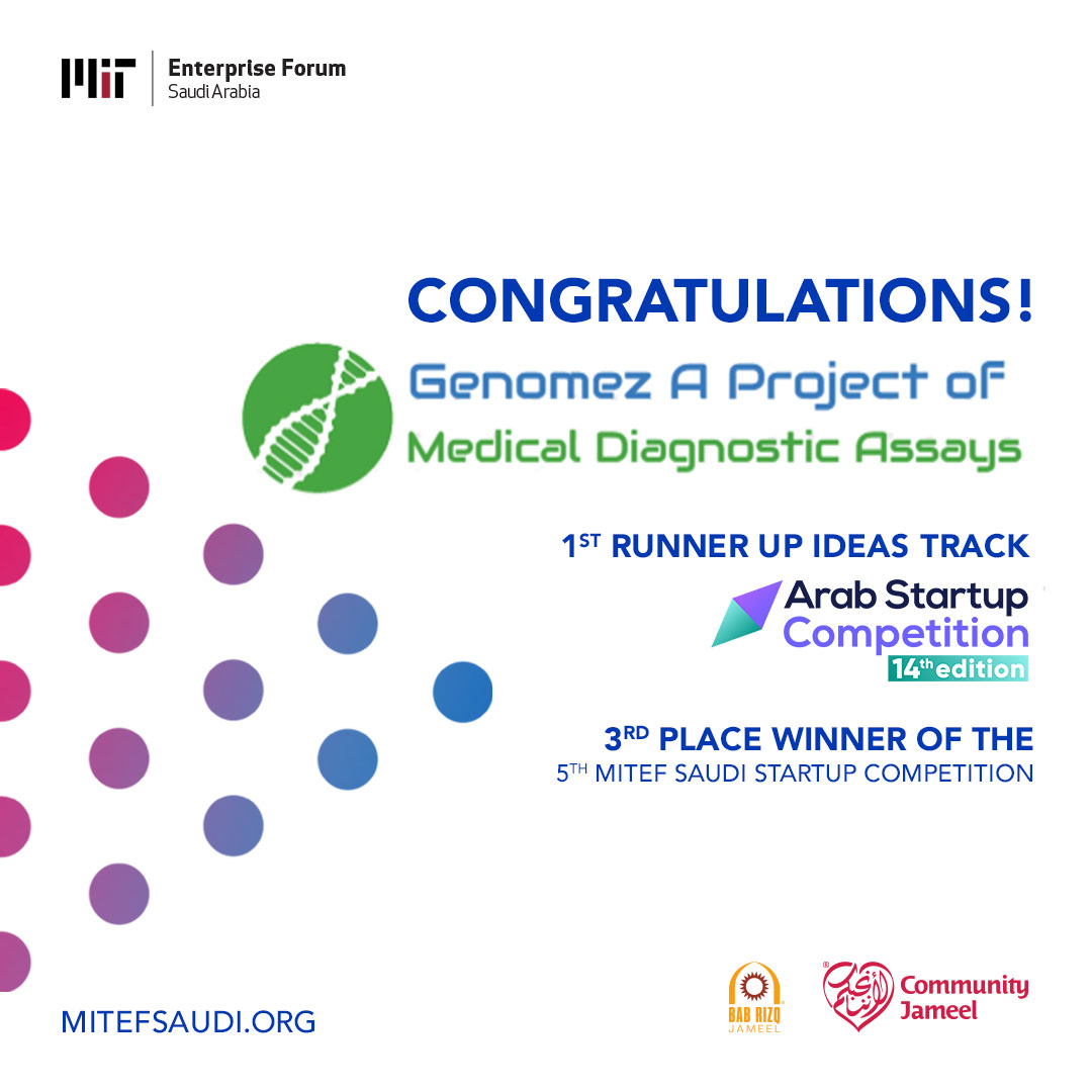 startsmartsaudi's tweet photo. 🎉 We’re proud to announce the winning of Genomez at the 14th @MITEFarab. Genomez won 3rd place at this year's #MITEFSaudi and now scored the 1st runner up at the #ASC2021 competition.
Mabrook 🙌 https://t.co/MgYuL7rqww