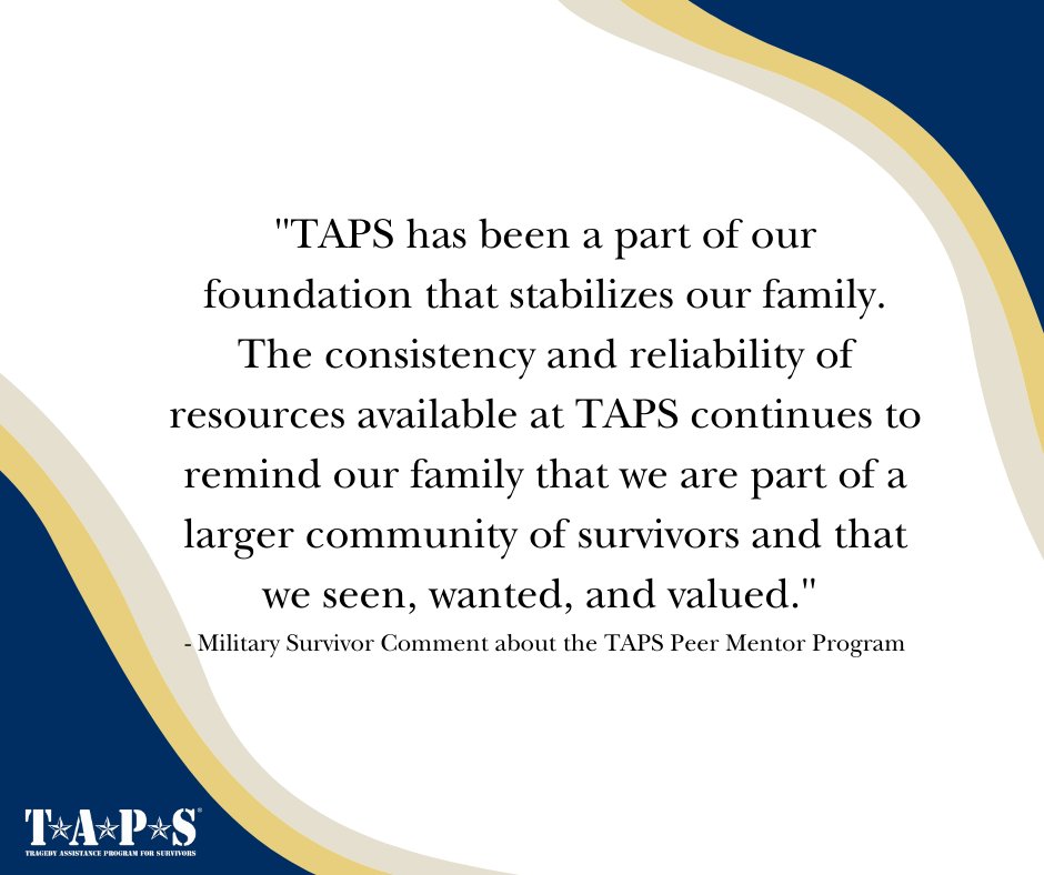 TAPSorg's tweet photo. Today, we are grateful for the kind words shared by members of our TAPS Family.
What are you #grateful for?
#gratitude #thankful #military #bereaved #veterans #TAPSFam https://t.co/5v5SIcZmdZ