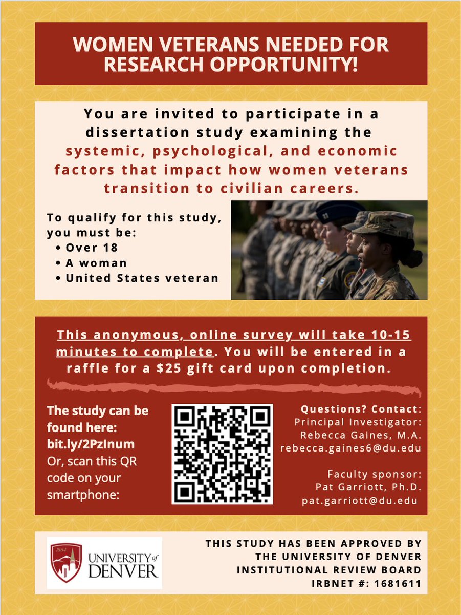 <a href="/USWomenVeterans/">American Women Vets</a> Opportunity for women veterans to share their voice thru a short survey! Chance to win a gift card when completed. Please share!

Survey found here: bit.ly/2PzInum