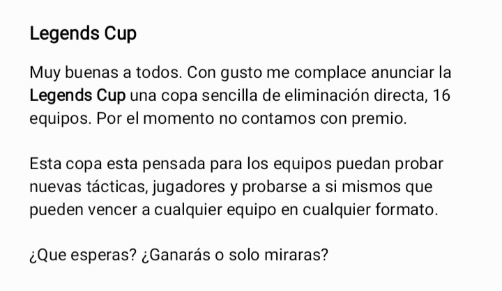 Legends Cup tweet media