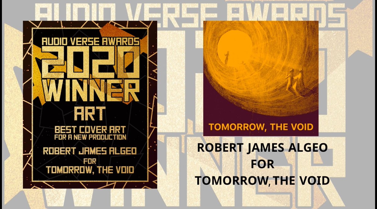 Congrats to @rjalgeo who designed our cover art! We're so grateful to everyone who voted and to Bob for lending us his talent. Congrats to all the <a href="/audioverseawrds/">Audio Verse Awards</a> winners! #AudioDramaSunday