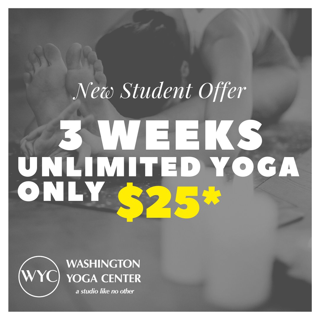 WashYoga's tweet image. $25 for three weeks of unlimited #yoga!  Share with a friend or family member that you think would be interested. All classes are still virtual so you can join in wherever you are! *offer available until April 1st
#thriveinplace #introoffer #accessibleyoga