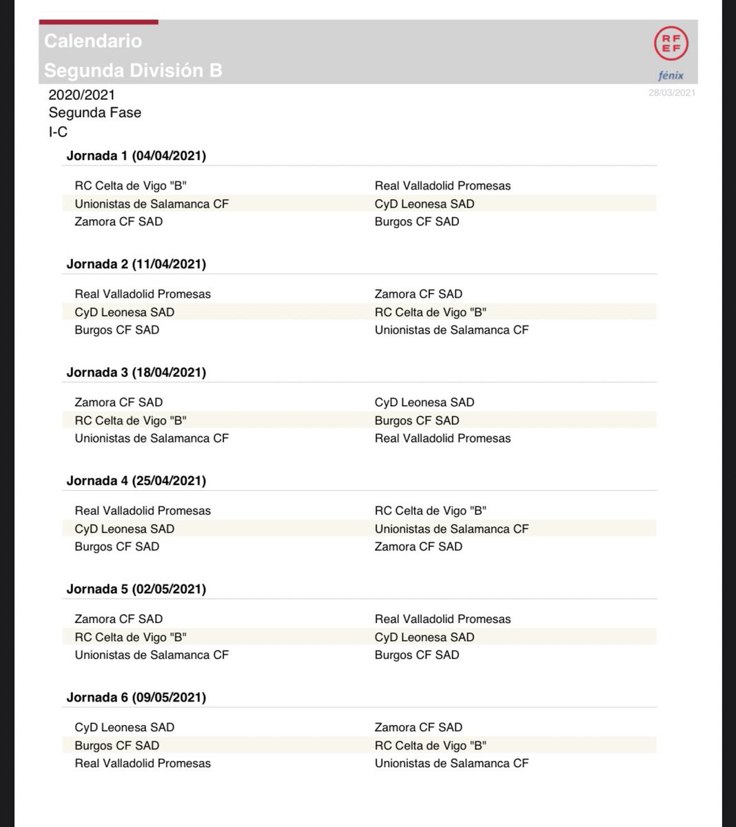 GradaBpro's tweet photo. 🗓 Oficial: Calendario Segunda Fase Grupo I de #SegundaB https://t.co/RnvlW8ro8w