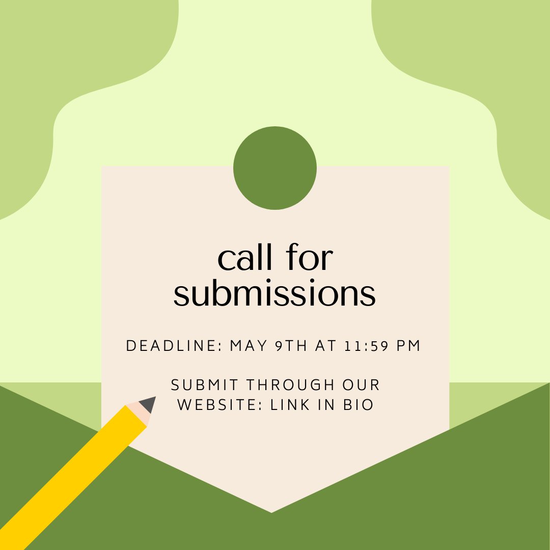 capillariesuw's tweet photo. HELLO SPRING! it’s a new quarter, the suns out, and we're all excited for a NEW ISSUE OF CAPILLARIES🤩 come be a part of it!! 
 
we’re now open for submissions until midnight, may 9th using the link on our website! can’t wait to see all the creative pieces you come up with! :)) https://t.co/3JjkyKBhir