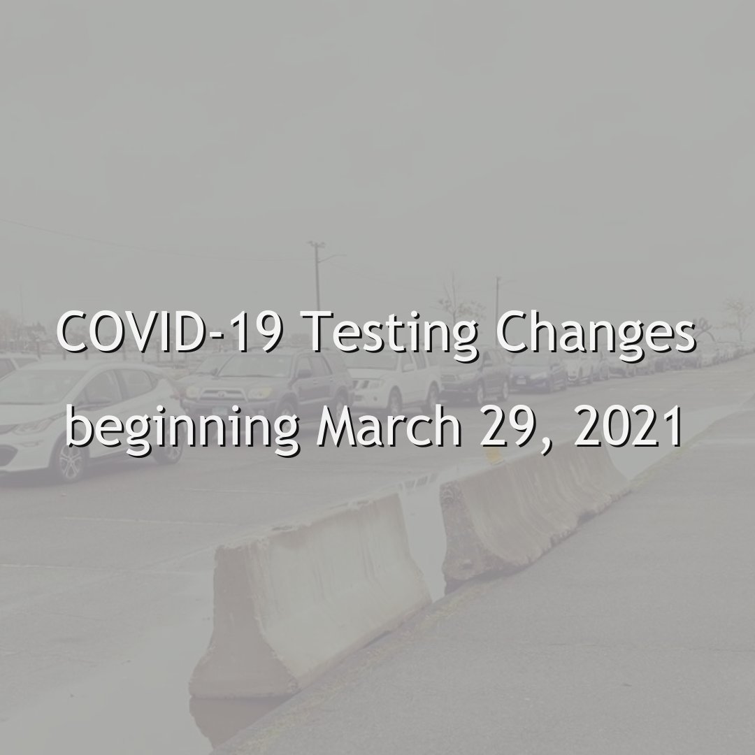 Residents are reminded that starting tomorrow, March 29, COVID-19 testing at Veteran's Park will occur at the east side of the park with entrance and exit off of Seaview Avenue. There is no longer weekend testing at Vet's Park. Testing remains available weekdays from 8:30am-4pm.