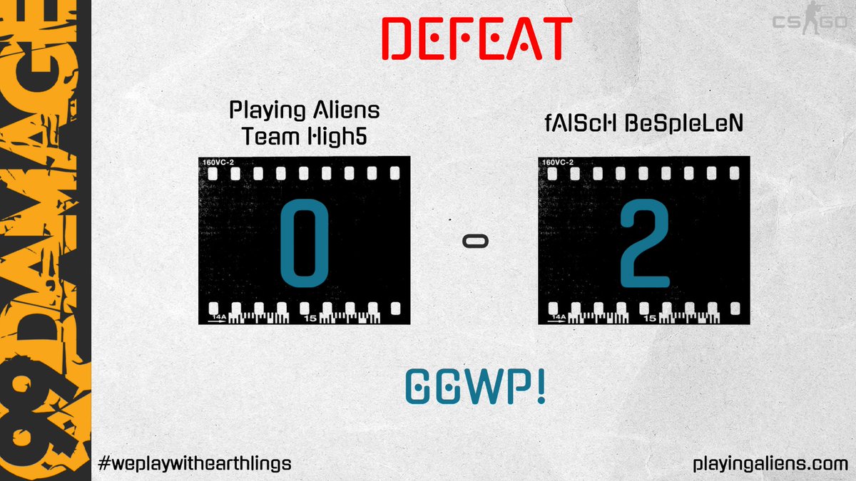 AliensPlaying's tweet photo. π₯ @99DAMAGEde Matchday π₯
Schade #TeamHigh5 fΓΌr die Niederlage gegen #fAlScHBeSpIeLeN.
Ergebnis: 0β£8β£ - 1β£6β£ & 1β£2β£ - 1β£6β£
Danke an #i_love_weizen fΓΌr den Cast.
#CSGO #eSports
#weplaywithearthlings π¨βπ https://t.co/DprTjQ1PVc