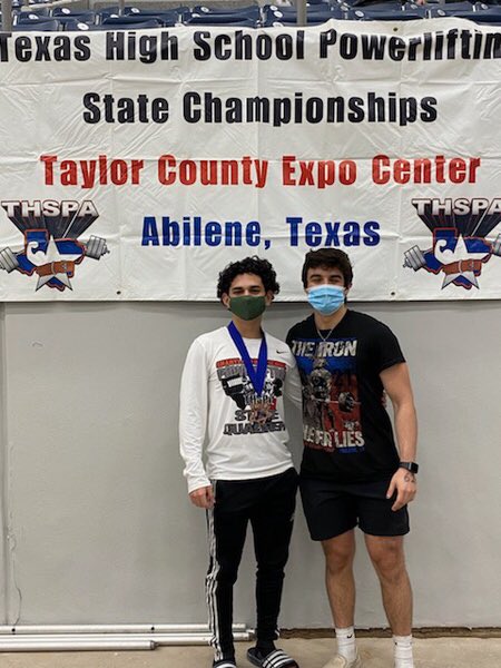 Congratulations to Senior Rattler Powerlifters Patricio Chavez (4th place) and Rolie Saenz (7th place) for an amazing Powerlifting season. #WAR