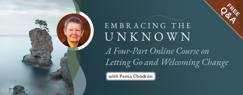 DrAschwartz's tweet photo. #CourseRecommendation: I highly recommend Pema Chodron's online course Embracing the Unknown where she helps us learn how to let go by honoring the difficult emotions of fear, sadness, and grief with an open and curious heart. https://t.co/zi36HebSUK https://t.co/FnN7q8l0Pc