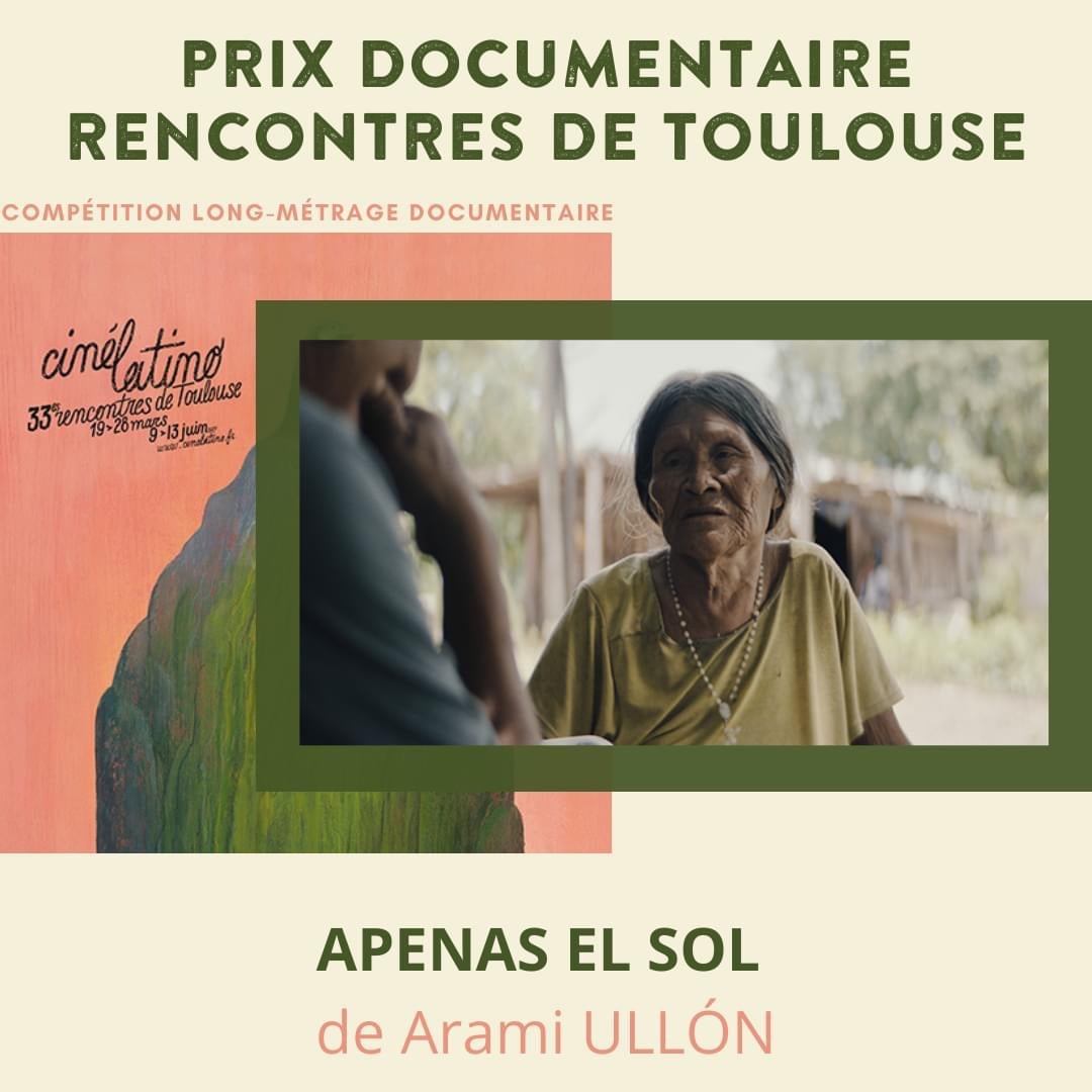 El documental "Apenas el Sol" de la cineasta paraguaya <a href="/araullon/">Arami Ullón (she/her)</a>  recibió dos importantes premios en @cinelatinofest, prestigioso festival de cine latinoamericano realizado en 🇫🇷:

🏆Premio a Mejor Documental
🏆 Premio del Público