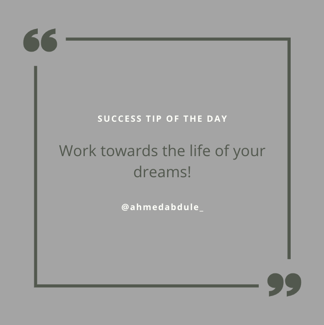 SUCCESS TIP OF THE DAY 💪

Work towards the life of your dreams! ☁️

#Success #Goals #Motivation #KeepGoing