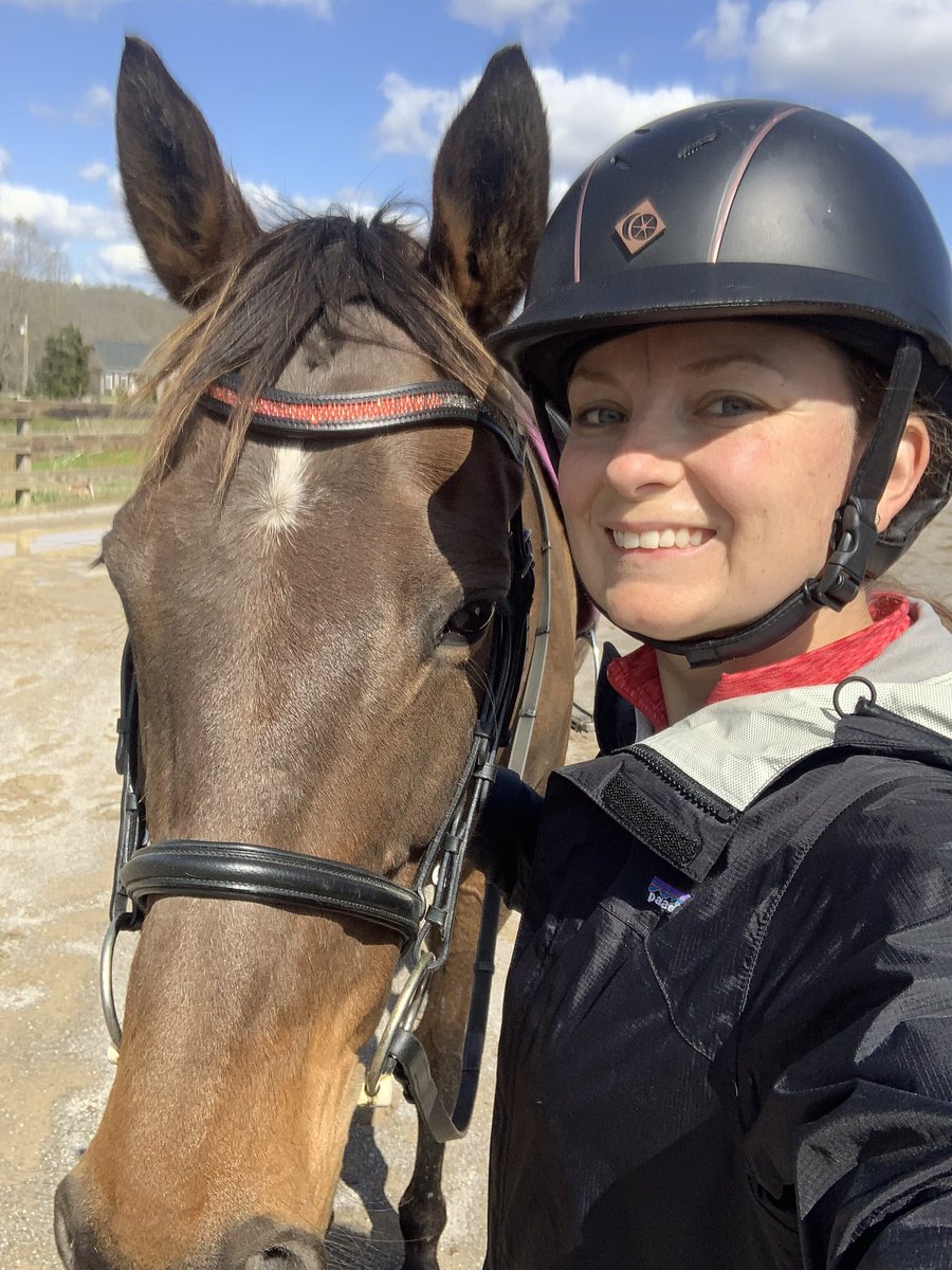 Katie94603725's tweet photo. When your pony gives you her best on a beautiful day ❤️❤️🤩
#ottb #marepower #spring #veggiesaurus #dressagequeeninthemaking https://t.co/J4tKWGQx1u
