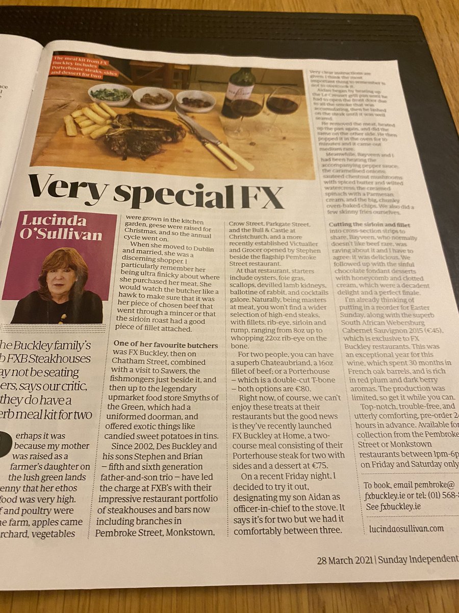 Was just about to make a ham and cheese sandwich to munch on while having a read of <a href="/LucindasIreland/">LUCINDA O’SULLIVAN</a> article. Big mistake I’m hankering for a big steak with caramelised onion from <a href="/FXBuckley/">F.X.BUCKLEY.</a> 😅