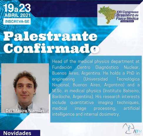 ABFM_News's tweet photo. Palestrante confirmado para o XXV Congresso Brasileiro de Física Médica 

inscreva-se em https://t.co/zHy2uWshqy https://t.co/7qrXXRobji https://t.co/KKuimFHY1s