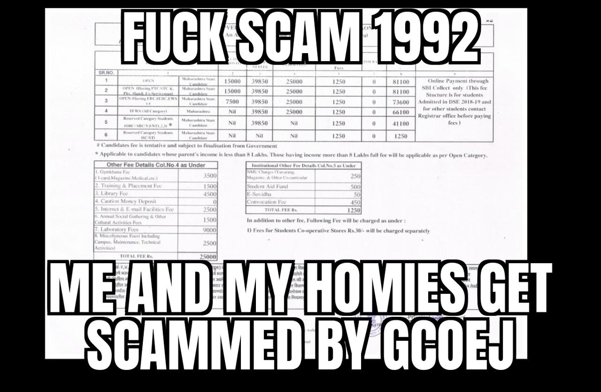 HIT__ROHIT's tweet photo. Fuck scam 1992
Me and my homies get scammed by @GCOE_J
#gcoej
#feeshike
#gcoejfeeshike https://t.co/cMu11mHmAV