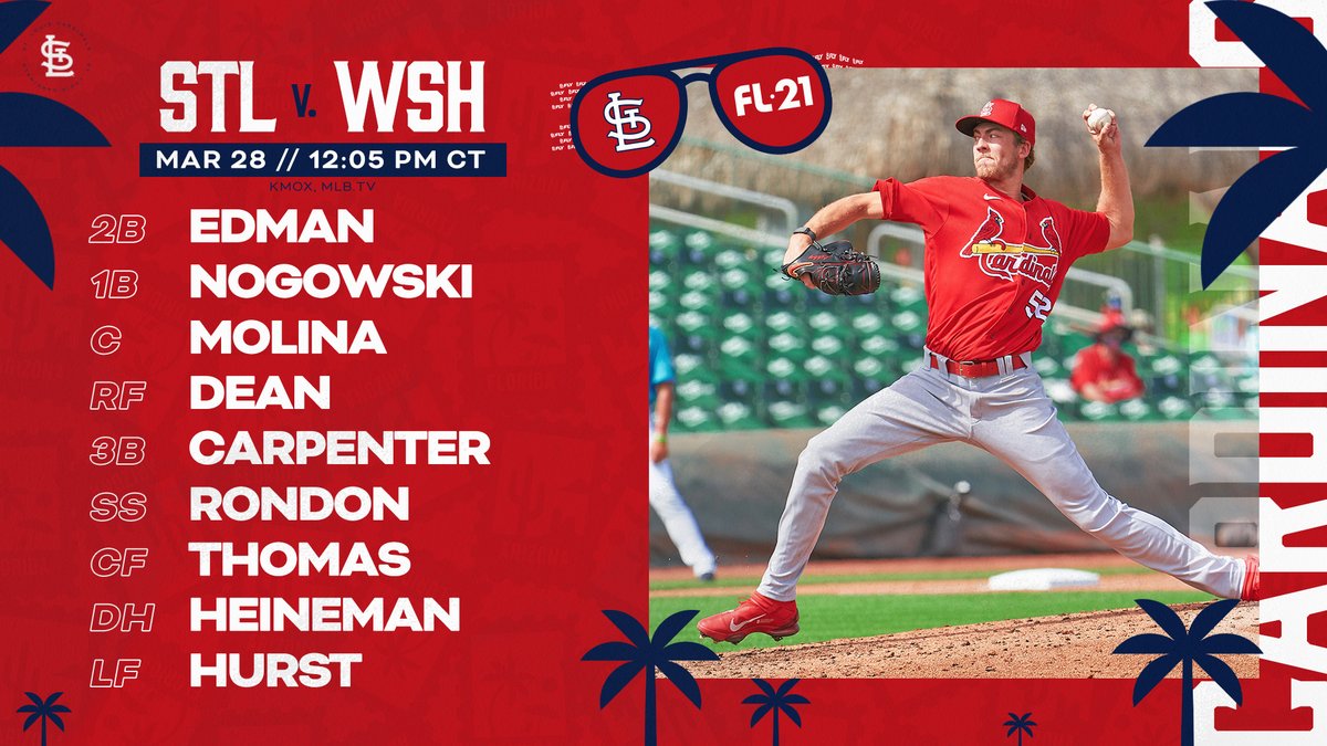 Cardinals's tweet photo. The second to last lineup of Spring Training! https://t.co/i8OGEc5kEz