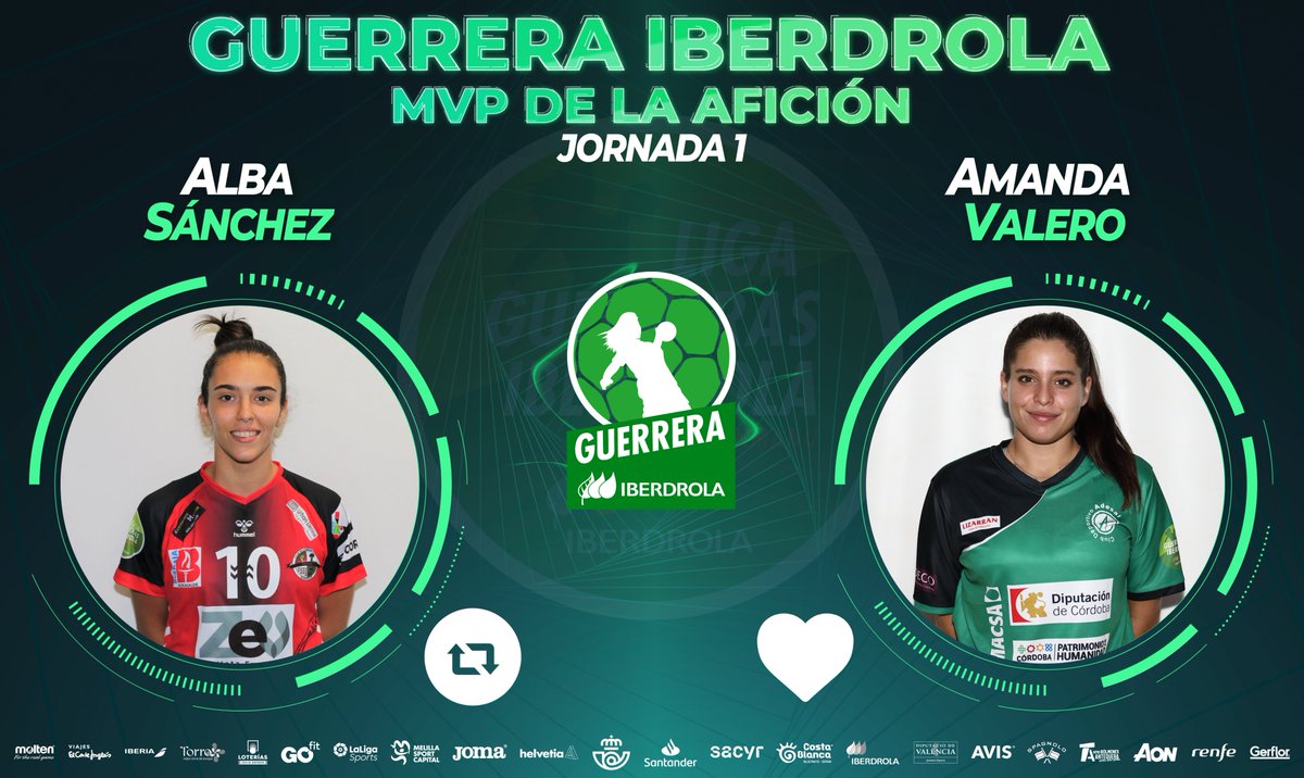 IberdrolaDHF's tweet photo. ⭐️ #GuerreraIberdrola - Jornada 1

🆚 @CbmZuazo : @BalonmanoAdesal 

♻️ RT: @Albasp10 
❤️ Me gusta: @amandavaleroper https://t.co/xkTPRXNdRK