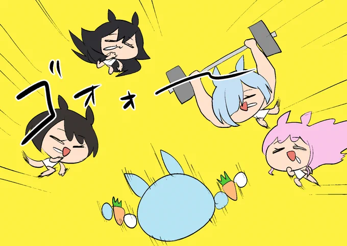 #ぺこらーと #ルーナート #みおーん絵 #かなたーと #プロテインザスバル 
ホロぴょい 