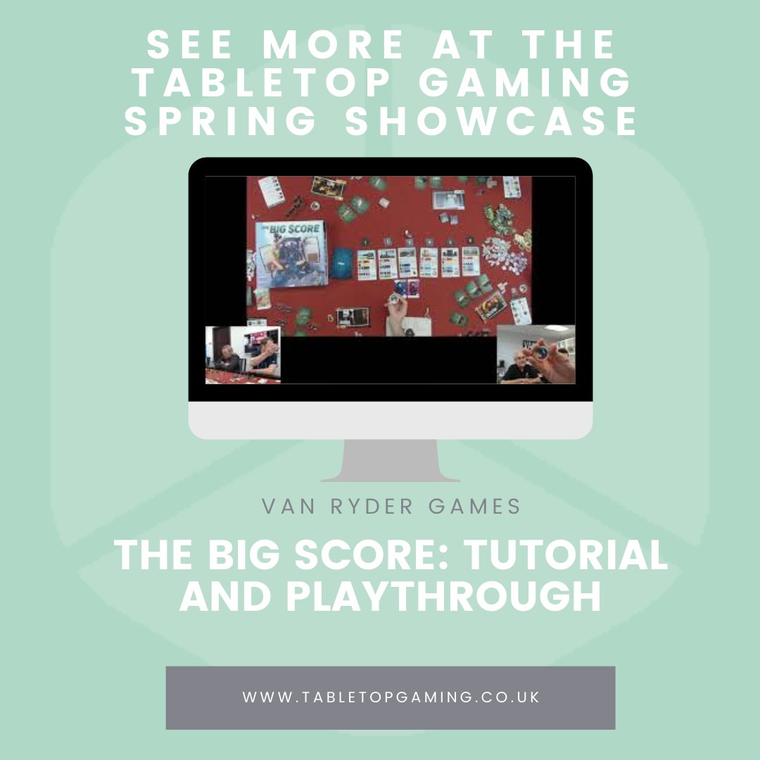 TabletopMag's tweet photo. Then from the wonderful @VanRyderGames, comes The Big Score: Tutorial and Playthrough! 
https://t.co/pj2i75inrv
-
-
-
#springshowcase #tabletopgaming #boardgames #mwg #TTGSpringShowcase https://t.co/0FWHZ0vOtS